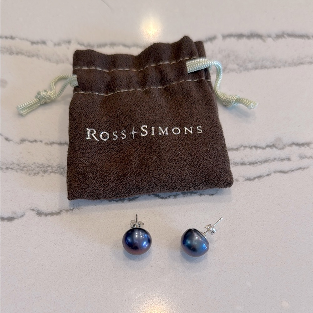 Ross Simons Ball Stud Earrings in Blue